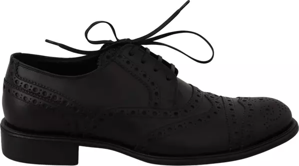 Black Leather Wingtip Oxford Dress  Shoes