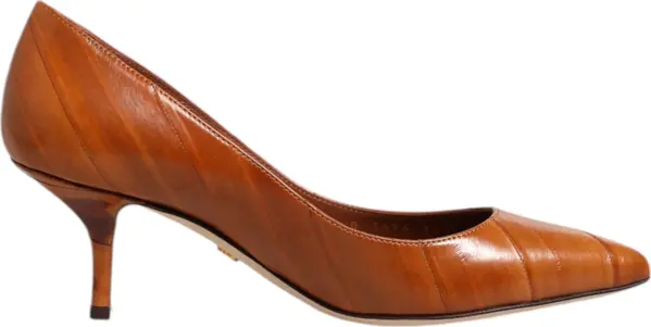Brown Leather Stiletto Heel Pumps Shoes