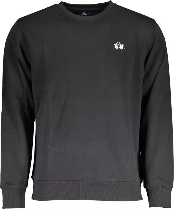 Black Cotton Men Sweater