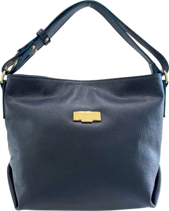 Blue Cowhide Leather Women Shoulder Bag