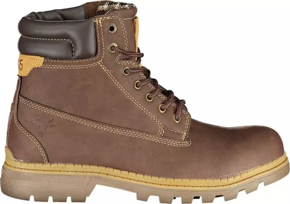 Brown Polyester Women Boot