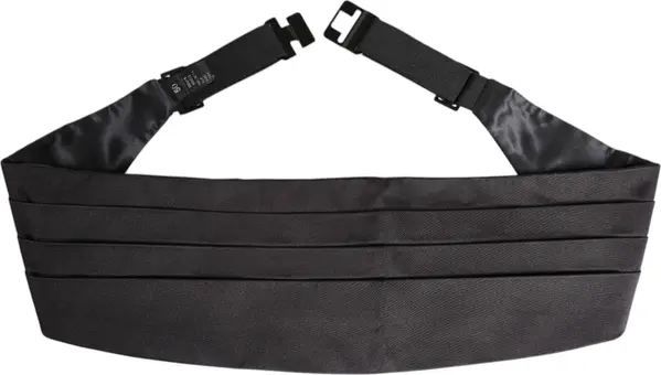 Black Men 100% Silk Belt Wide Waist Cummerbund
