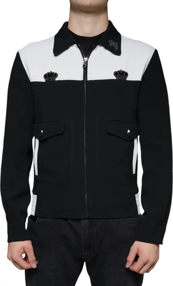 Black White DG Crown Full Zip Blouson Jacket