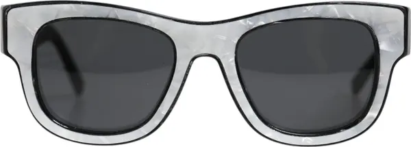 Pearl White Acetate Frame Domenico Deep Shades Sunglasses