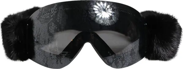Black Bi0759 Lace Mirrored Ski Goggles Mask Sunglasses