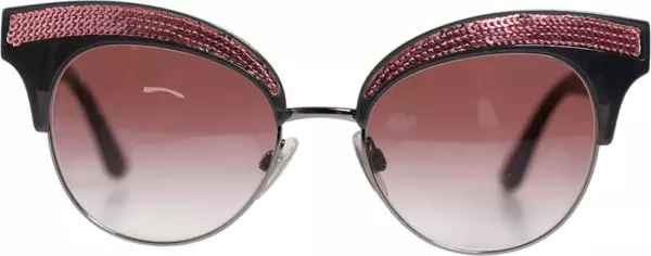 Black Pink Mirrored Cat Eye DG6109 Sequined Sunglasses