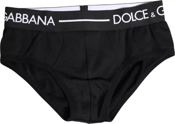 Black Cotton Stretch Regular Brief Underwear