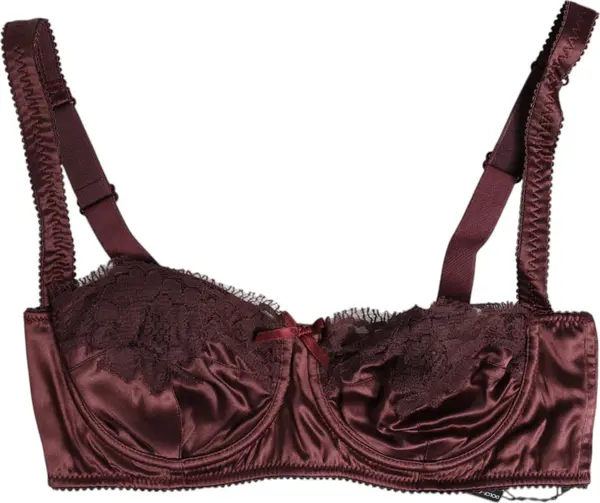 Burgundy Silk Underwired Balconette Bra Underwear