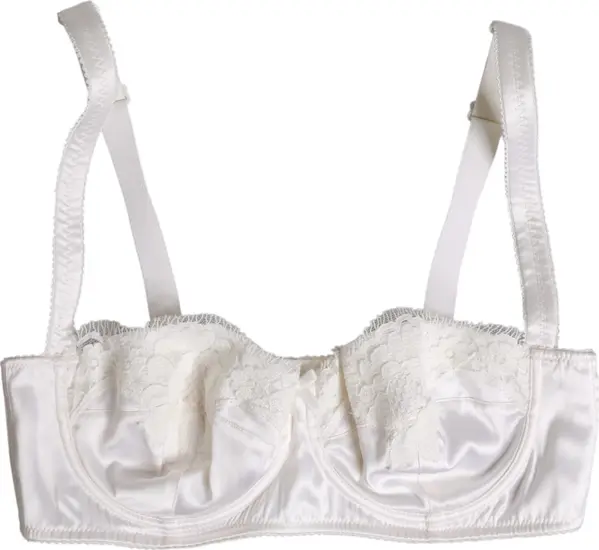 White Silk Underwired Balconette Bra Underwear