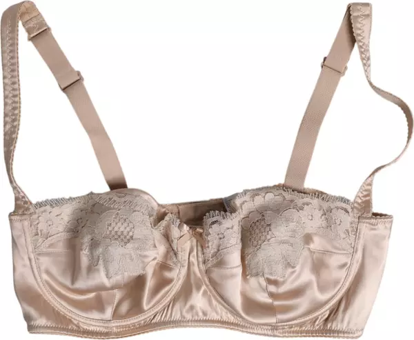 Biege Silk Underwired Balconette Bra Underwear