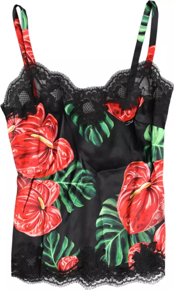 Multicolor Floral Silk Tank Lingerie Underwear