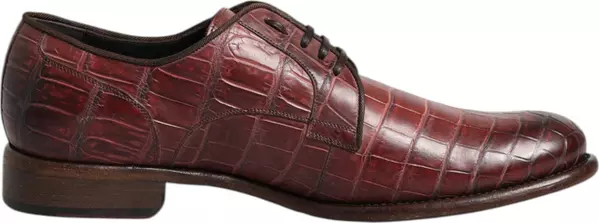 Burgundy Leather Lace Up Derby Dress Shoes