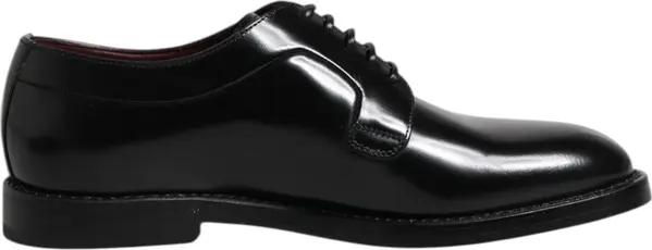 Black Calf Leather Lace Up Dress Derby Shoes