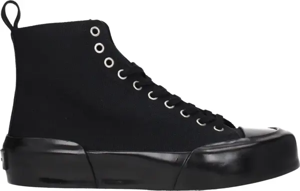 Black Fabric High Top Sneakers