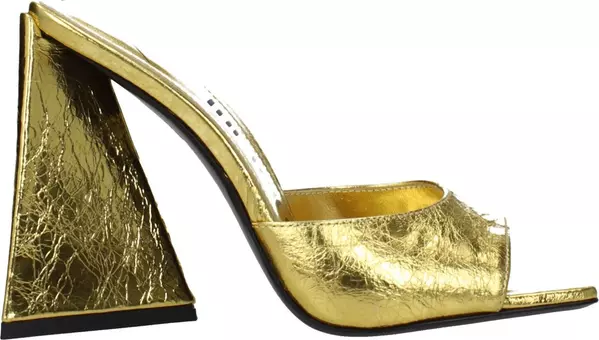 Gold Leather Platform Sandals