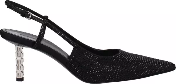 Black Fabric High Heel Pumps