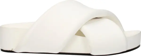 White Leather Slippers