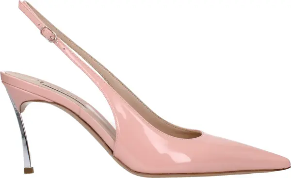 Pink Leather High Heel Pumps