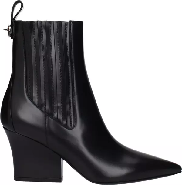 Black Leather Ankle Boots