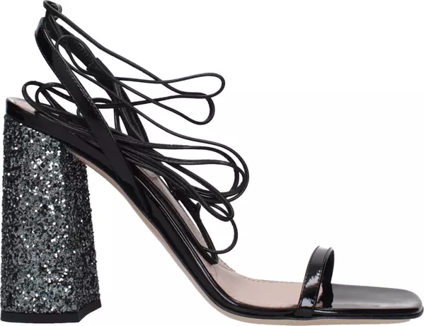 Black Leather Platform Sandals