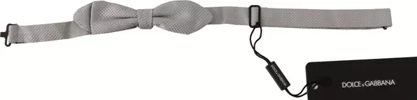 Gray 100% Silk Faille Adjustable Neck Bow Tie Papillon