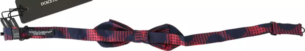 Red Checkered 100% Silk Adjustable Men Neck Bow Tie