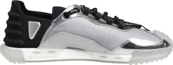 Silver Black Nylon NS1 Low Top Men Sneakers Shoes