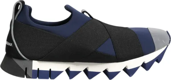 Blue Black Slip On Low Top Men Sneakers Shoes