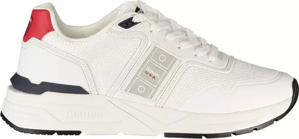 White Polyester Men's Sneaker