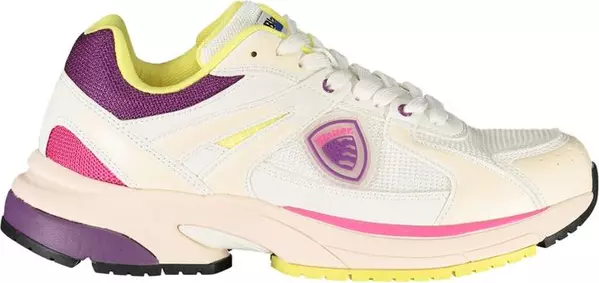 White Polyurethane Women Sneaker