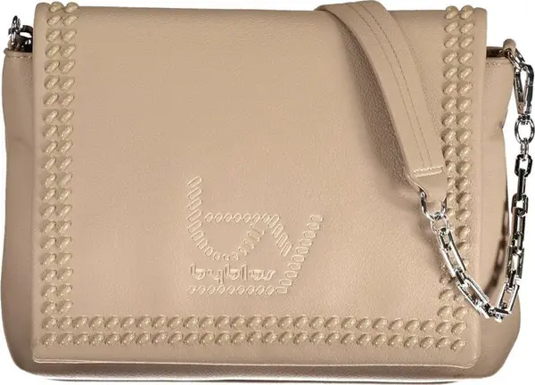 Beige Polyurethane Women's Shoulder Bag