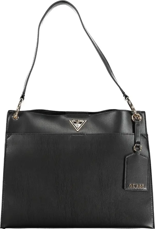 Black Polyurethane Women Handbag
