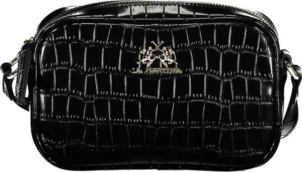 Black Polyurethane Women Shoulder Bag