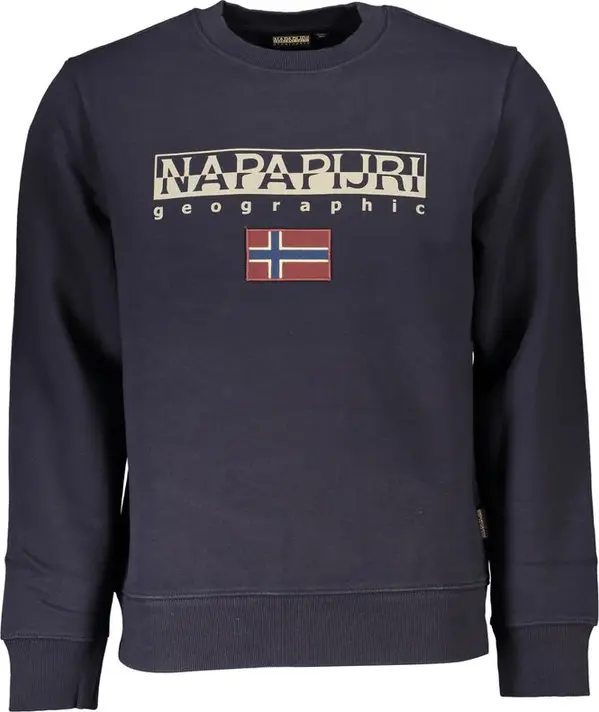 Blue Cotton Men Sweatshirt