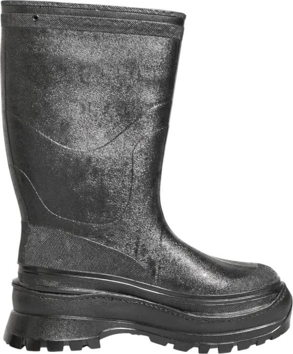 Metallic Gray Pull On Rain Boots Shoes