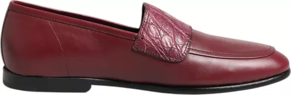 Burgundy Leather Formal Slip On Shoes