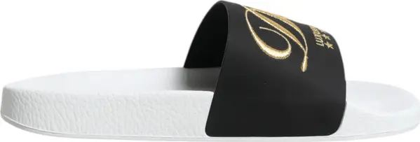 White Black Leather Sandals Beachwear Shoes