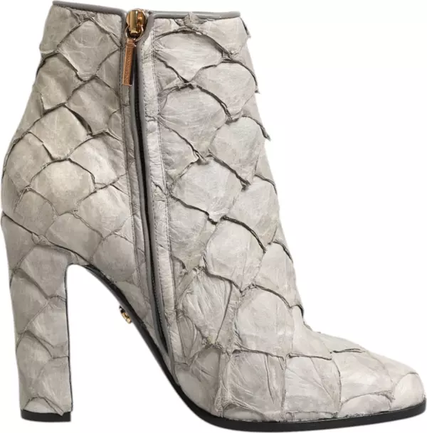 Off White Leather Heels Ankle Boots Shoes