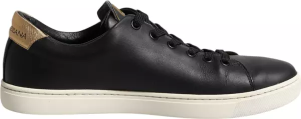 Black Leather Sacred Heart Sneakers Shoes