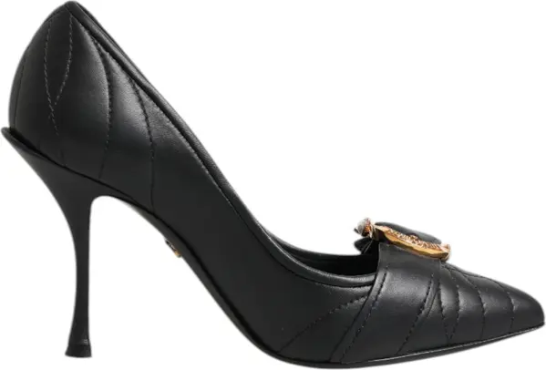 Black Devotion Leather Heels Pumps Shoes