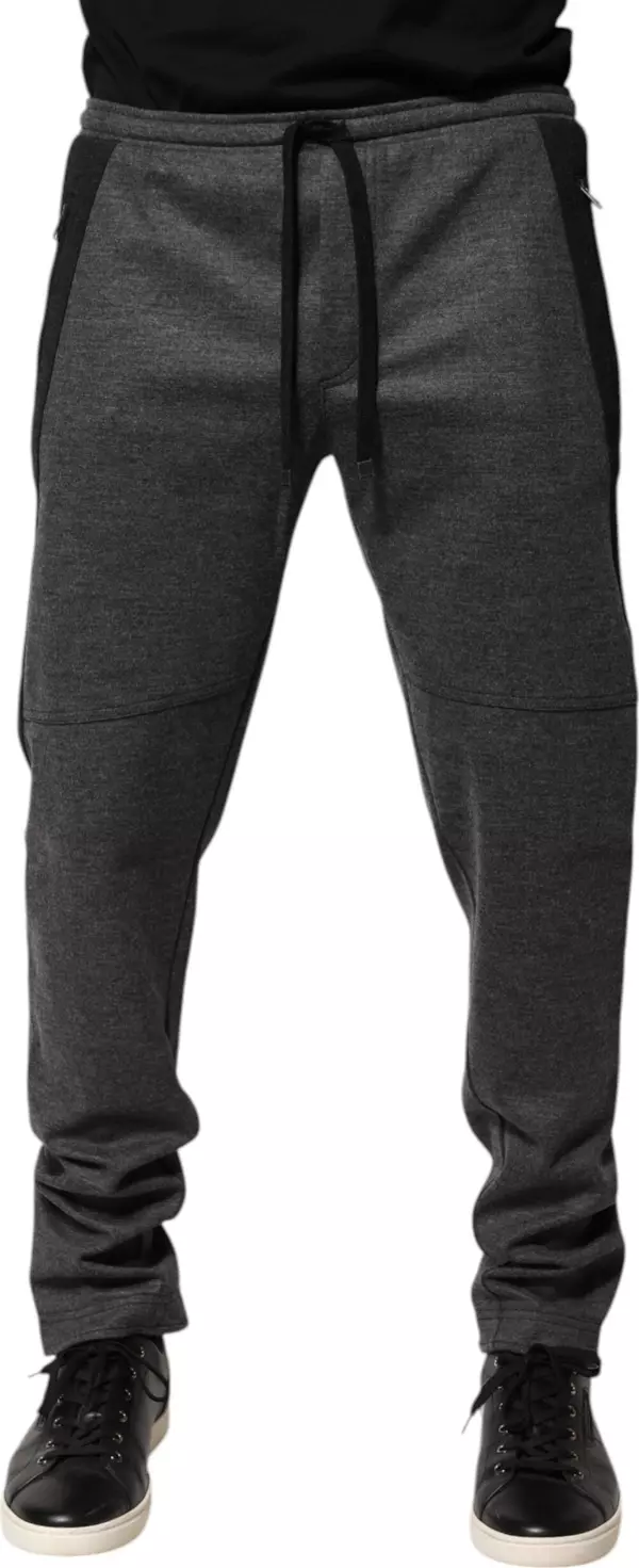 Gray Black Wool Blend Jogger Sweatpants  Pants
