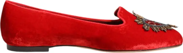 Red Velvet DG Heart Loafers Flat Shoes