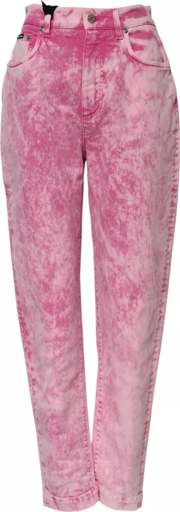 Pink Tie Dye High Waist Tapered Denim Jeans