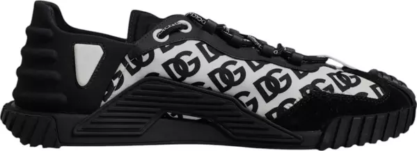 Black Logo Lace Up Low Top NS1 Sneakers