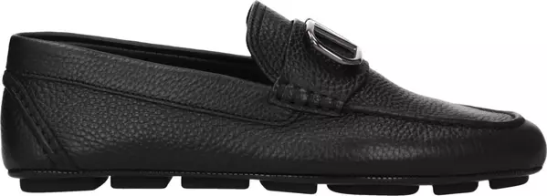 Black Leather Slip-On Loafers