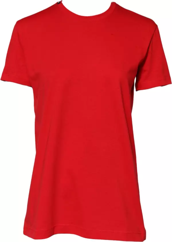 Red Crew Neck Short Sleeves Tee T-shirt