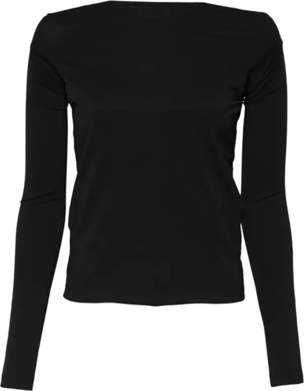Black Wool Shrug Crew Neck Pullover Sweater