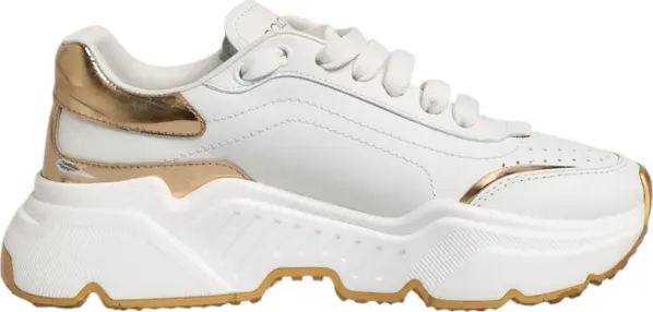 White Gold DAYMASTER Leather Sneakers Shoes