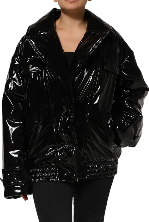 Polyester Black Quilted Puffer Coat  Jacket