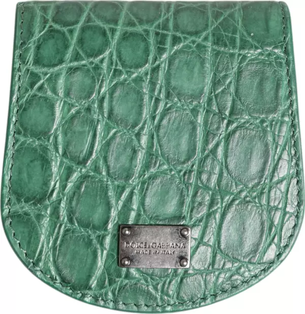Green Exotic Skin Coin Condom Case Holder Pocket Wallet
